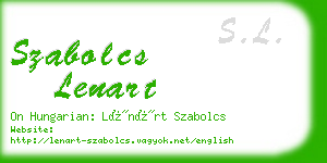 szabolcs lenart business card